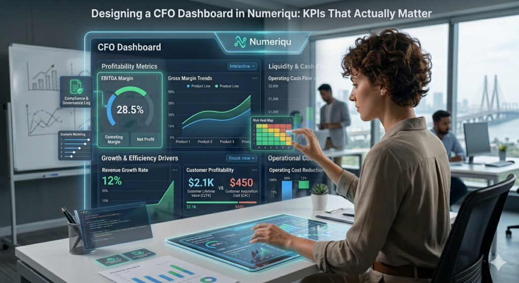 Designing a CFO Dashboard in NumeriQu: KPIs That Actually Matter