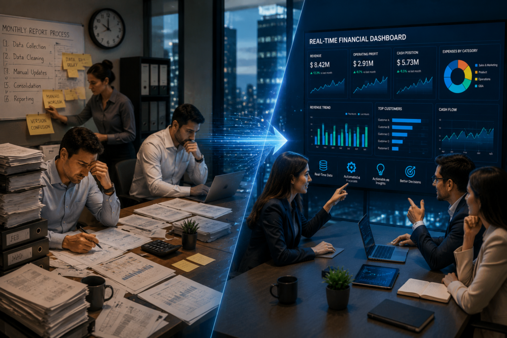 From Monthly Reports to Real-Time Visibility: What the Finance Transformation Journey Looks Like