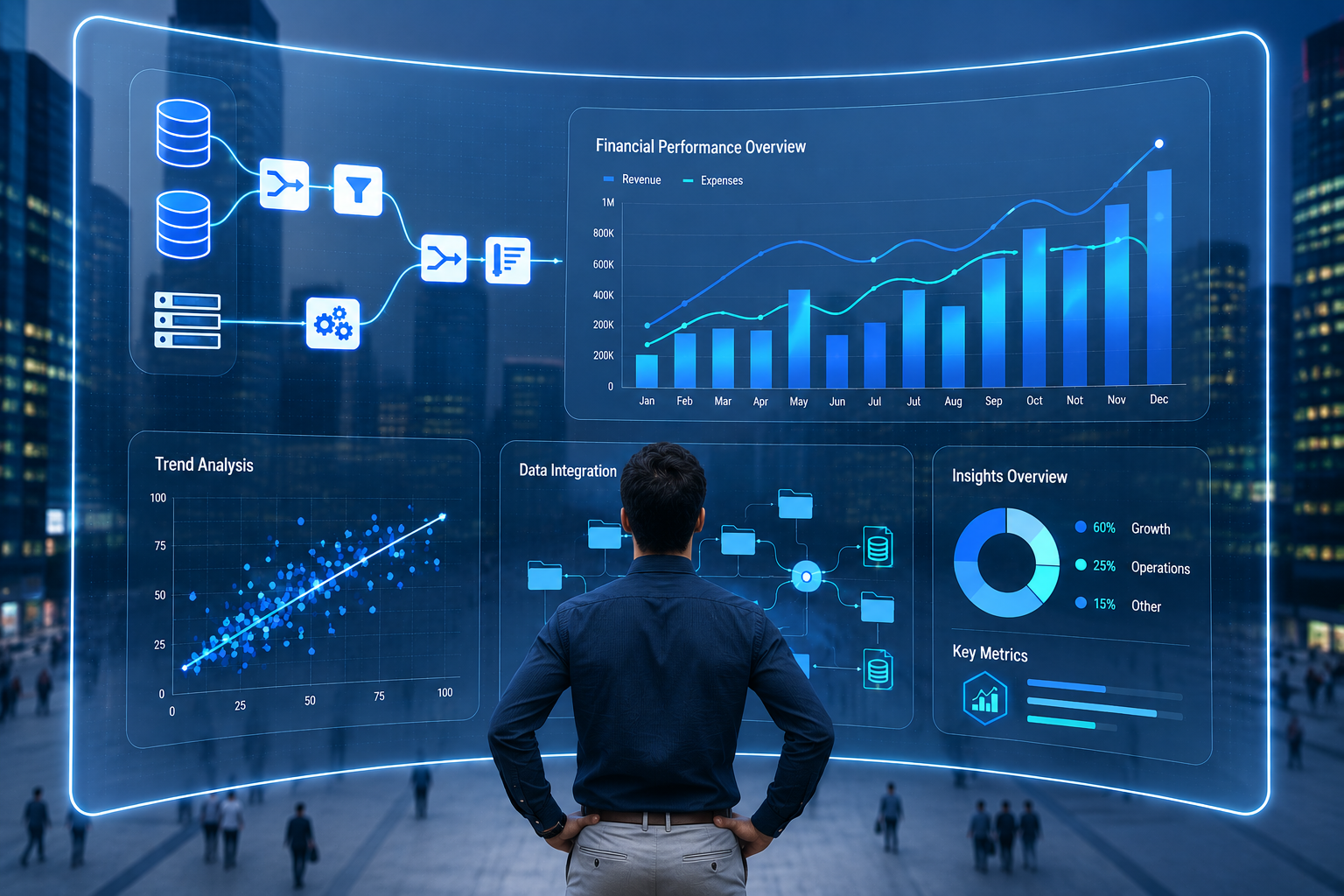 Financial dashboard with real-time financial analytics and business performance insights